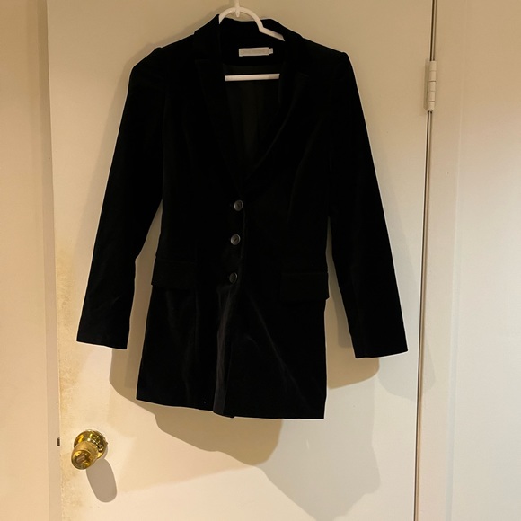 Anne Fontaine Velvet Button Up Jacket. - Picture 3 of 9